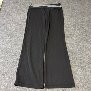Lululemon Yoga Pants Womens Size 12 Black Striped Crossover Waist Flare Athletic